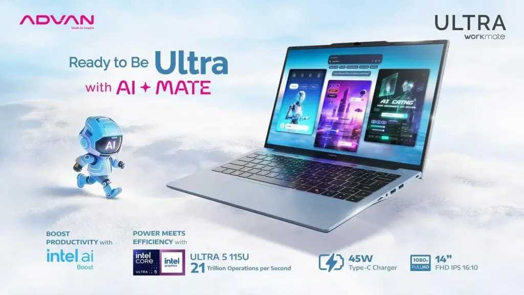 Laptop Rp7 Jutaan Ini Bawa Intel Core Ultra, ADVAN Langsung Naik Kelas