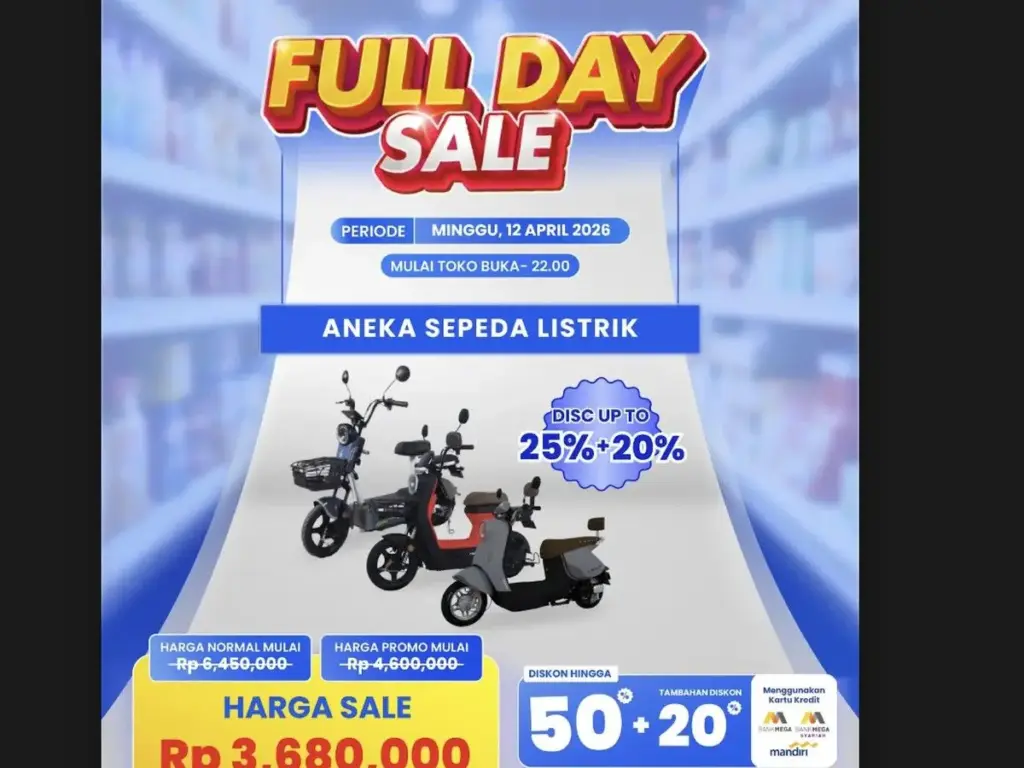 Potongan Sepeda Transmart Menembus 60 Persen, Pembelian Bisa Sampai Pukul 10 Malam