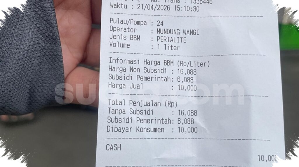 Harga Riil Pertalite Sentuh Rp16.088 per Liter, Subsidi Negara Menahan Bayaran Konsumen