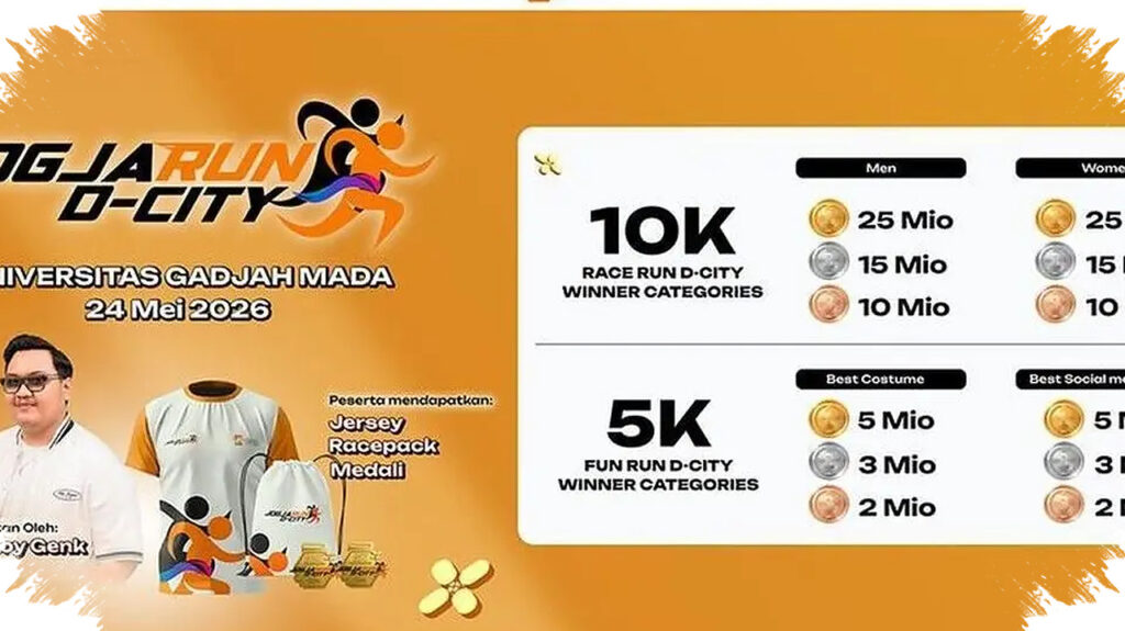 Jogja Run D-City 2026 Di UGM, Lintasan Ikonik dan Hadiah Utama Rp25 Juta