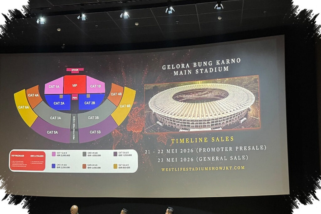 Tiket Westlife di GBK Dibuka Dari Rp850 Ribu, War Presale 21 Mei 2026
