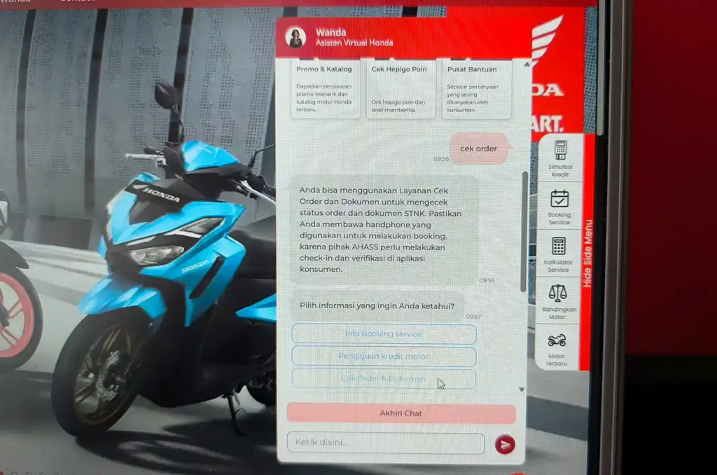 Pantau STNK dan BPKB Lewat Wanda, Konsumen Honda Tak Perlu Lagi Menunggu Tanpa Kepastian