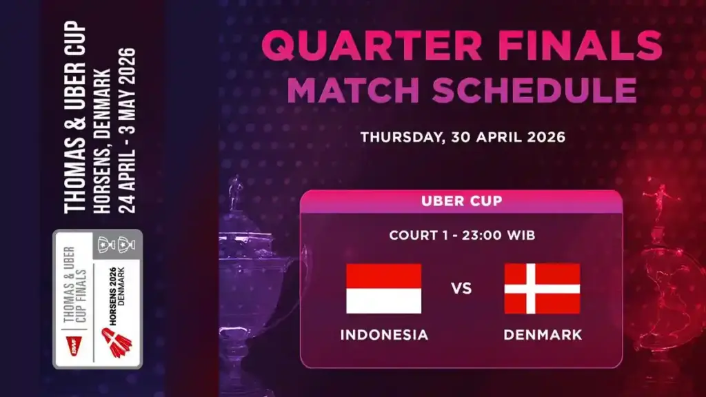 Lolos Ke Empat Besar Uber Cup 2026, Indonesia Taklukkan Denmark 3-1 di Perempat Final