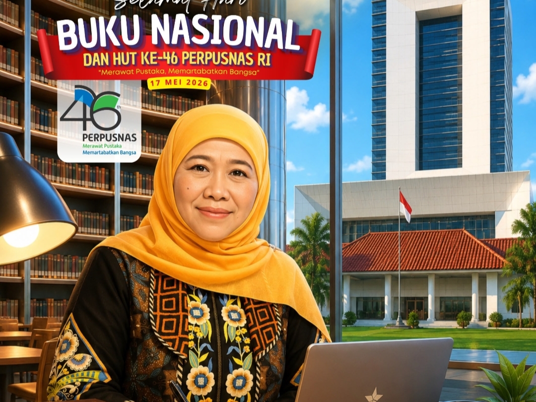 Jawa Timur Pacu Budaya Baca Lewat Buku Digital Dan Audiobook, Khofifah Ingatkan Bahaya Hoaks