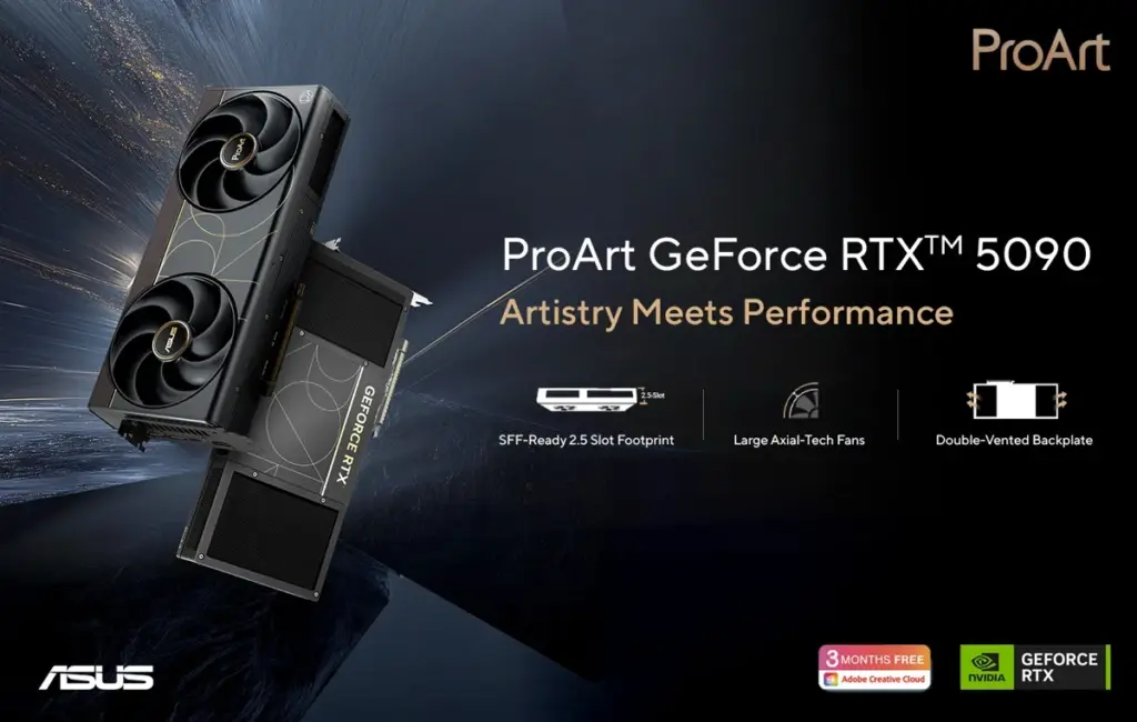 32 GB VRAM Di RTX 5090, ASUS Tetap Memasukkannya Ke Casing Yang Lebih Ramping