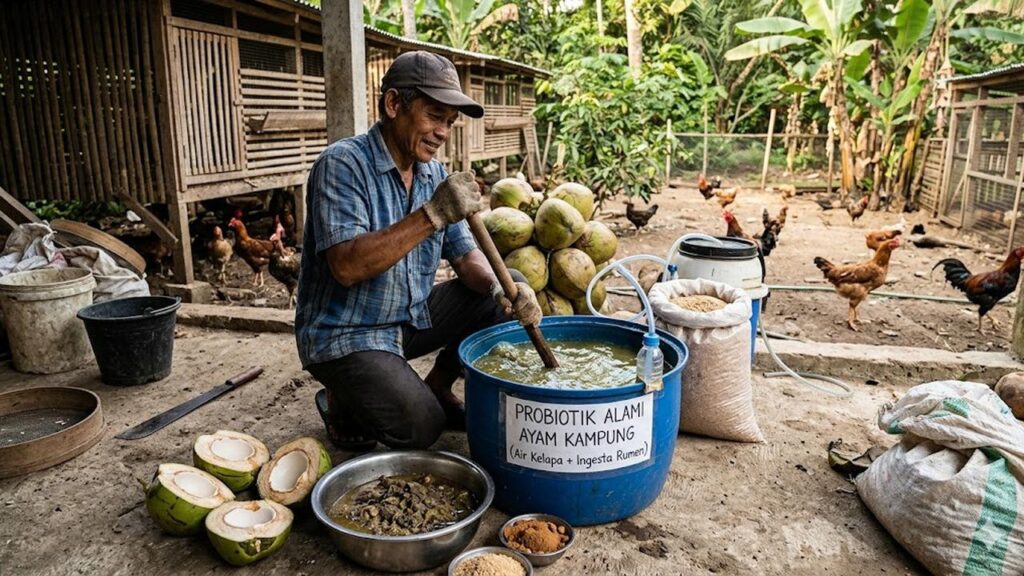 Pakan Ayam Kampung Bisa Dihemat, Probiotik Murah Ini Juga Membantu Kandang Lebih Bersih