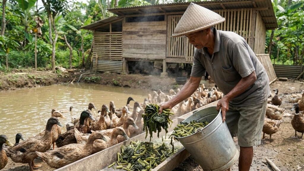 Fermentasi Limbah Dapur Bikin Pakan Bebek Lebih Awet, Biaya Pakan Bisa Lebih Ringan