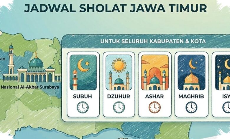 Pacitan Paling Lambat, Jadwal Sholat Jawa Timur 2 Juni 2026 Tersaji untuk 38 Wilayah