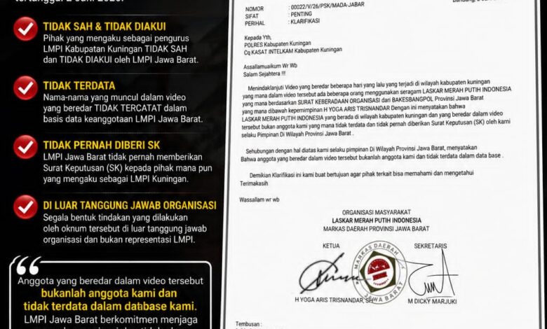 Nama Pengurus Kuningan Tak Ada Di Basis Data LMPI Jawa Barat, Klaim Sah Ditolak Tegas