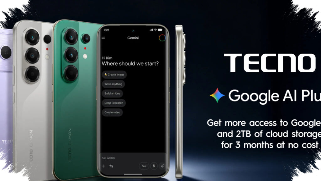 Ponsel TECNO Terpilih Bisa Coba Google AI Plus Gratis 3 Bulan, Ada 2 TB Penyimpanan dan Gemini