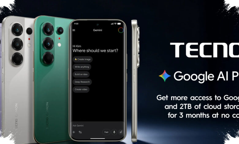 Ponsel TECNO Terpilih Bisa Coba Google AI Plus Gratis 3 Bulan, Ada 2 TB Penyimpanan dan Gemini