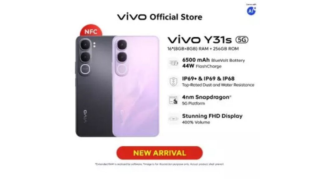 Ketahanan IP69K Dan Baterai 6.500mAh Menjadi Andalan Vivo Y31s 5G, Rival Perlu Waspada