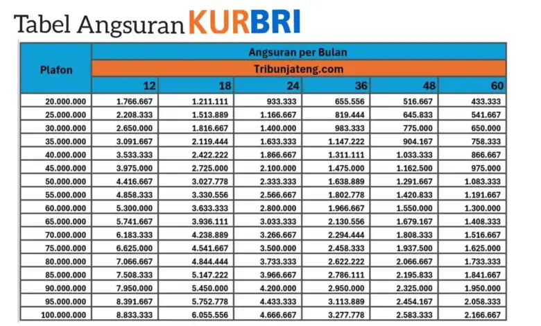 Tenor 60 Bulan Bikin Cicilan KUR BRI Rp 50 Juta Turun ke Rp 990 Ribu