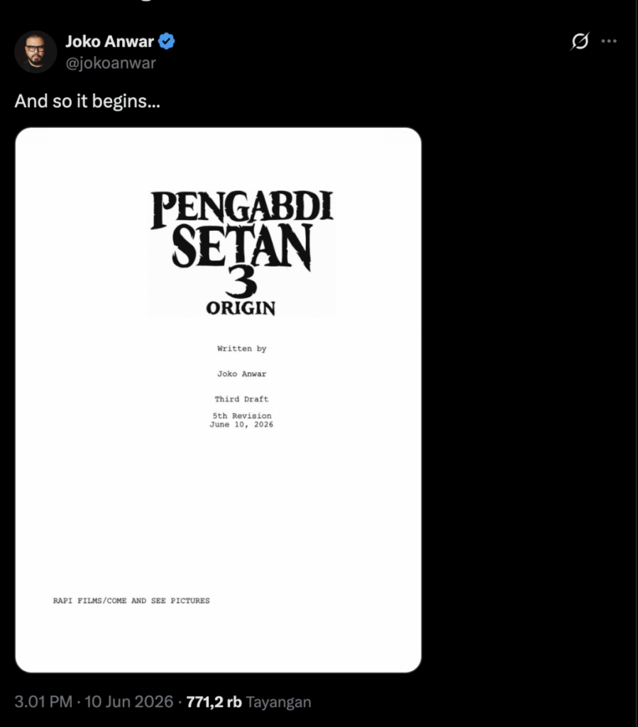 Joko Anwar Ungkap Pengabdi Setan 3 Origin, Arah Prekuel Mulai Terbaca