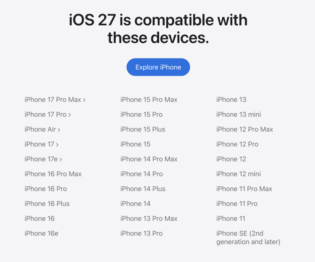 iOS 27 Masih Menjangkau iPhone Lama, Apple Siapkan Dukungan yang Lebih Luas
