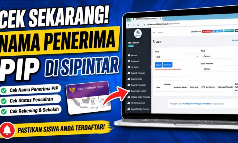 PIP 2026 Bisa Dicek Sendiri, Cukup NISN dan NIK Lewat SIPINTAR