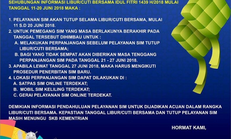 SIM Kedaluwarsa Saat Libur Tahun Baru Islam, Polri Beri Celah Perpanjangan Sehari