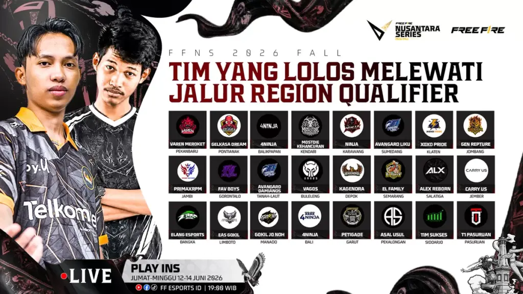 36 Tim Tersisa di Play-Ins FFNS 2026 Fall, Sembilan Tiket ke Yogyakarta Diperebutkan