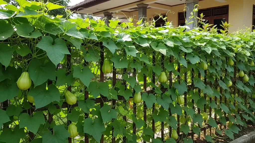 7 Inspirasi Pagar Labu yang Cantik, Rumah Bisa Panen Sekaligus Terlihat Asri