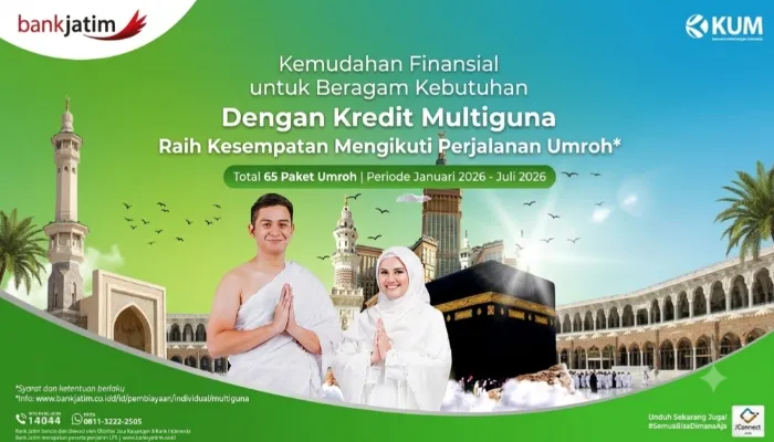 Bank Jatim Siapkan 65 Paket Umroh Gratis, Nasabah Kredit Multiguna Punya Peluang Hingga Juli 2026