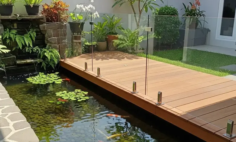 9 Desain Kolam Ikan Berpagar Kaca yang Aman untuk Anak, Tetap Terlihat Lapang