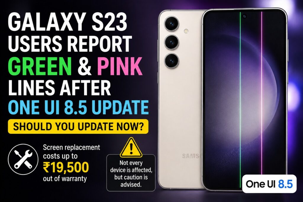 One UI 8.5 Diduga Picu Garis Neon di Galaxy S23, Pemilik Diminta Waspada