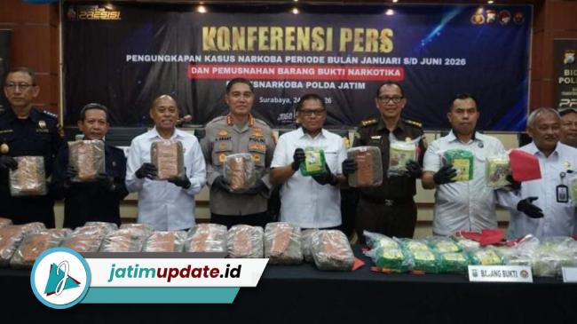 Jawa Timur Disapu 3.157 Kasus Narkoba, Puluhan Ton Barang Bukti Turut Diamankan