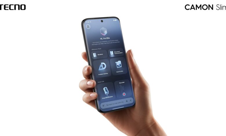 TECNO Camon Slim Bawa Layar Belakang Interaktif, Bodi 6,39 Mm Tetap Tahan Baterai Besar