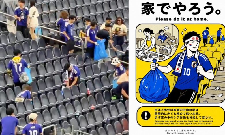 Bersih-Bersih Suporter Jepang di Piala Dunia 2026, Aksi Hormat atau Sekadar Citra?